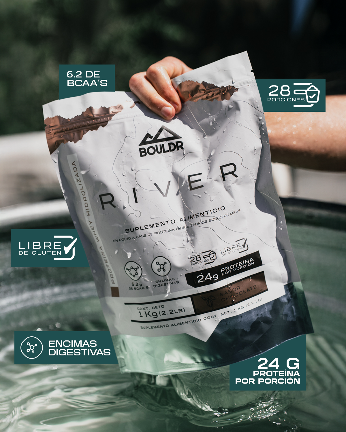 RIVER PROTEÍNA HIDROLIZADA DE SUERO DE LECHE SABOR: CHOCOLATE
