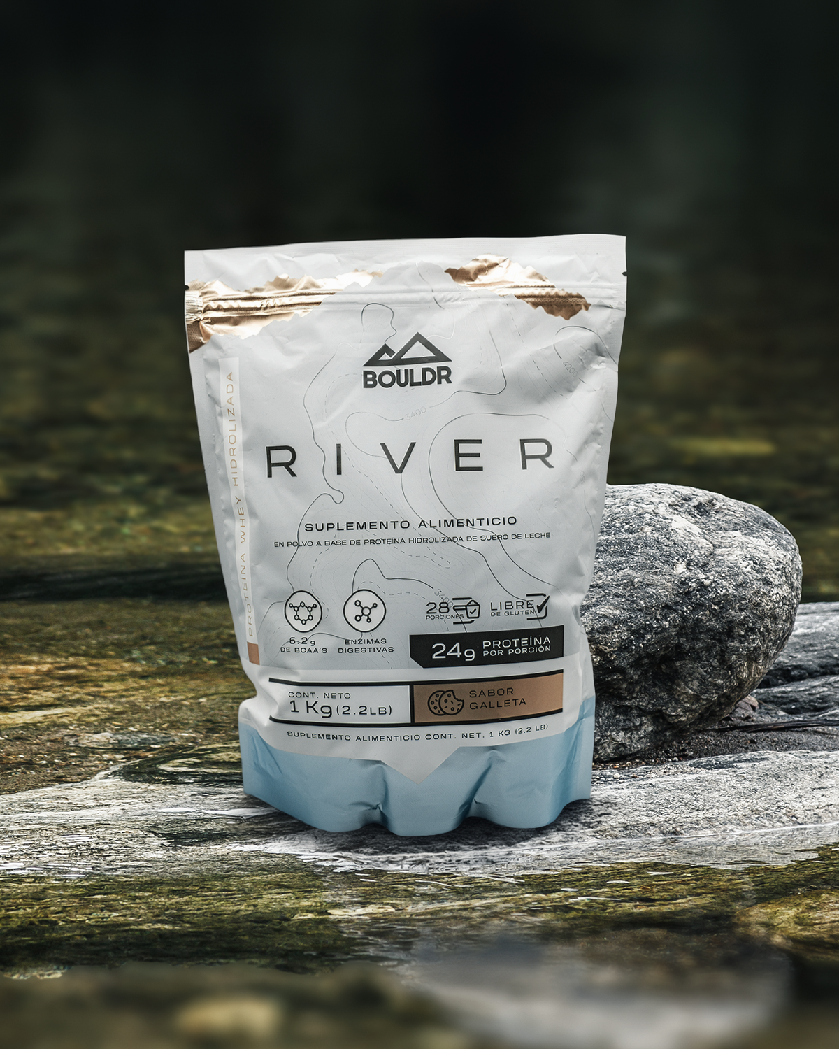 RIVER PROTEÍNA HIDROLIZADA DE SUERO DE LECHE SABOR: GALLETA